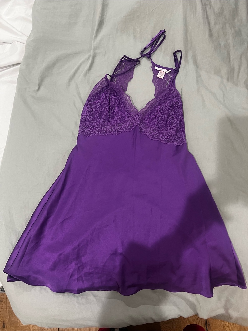 Victoria's Secret Purple Lace-Trim Slip Chemise